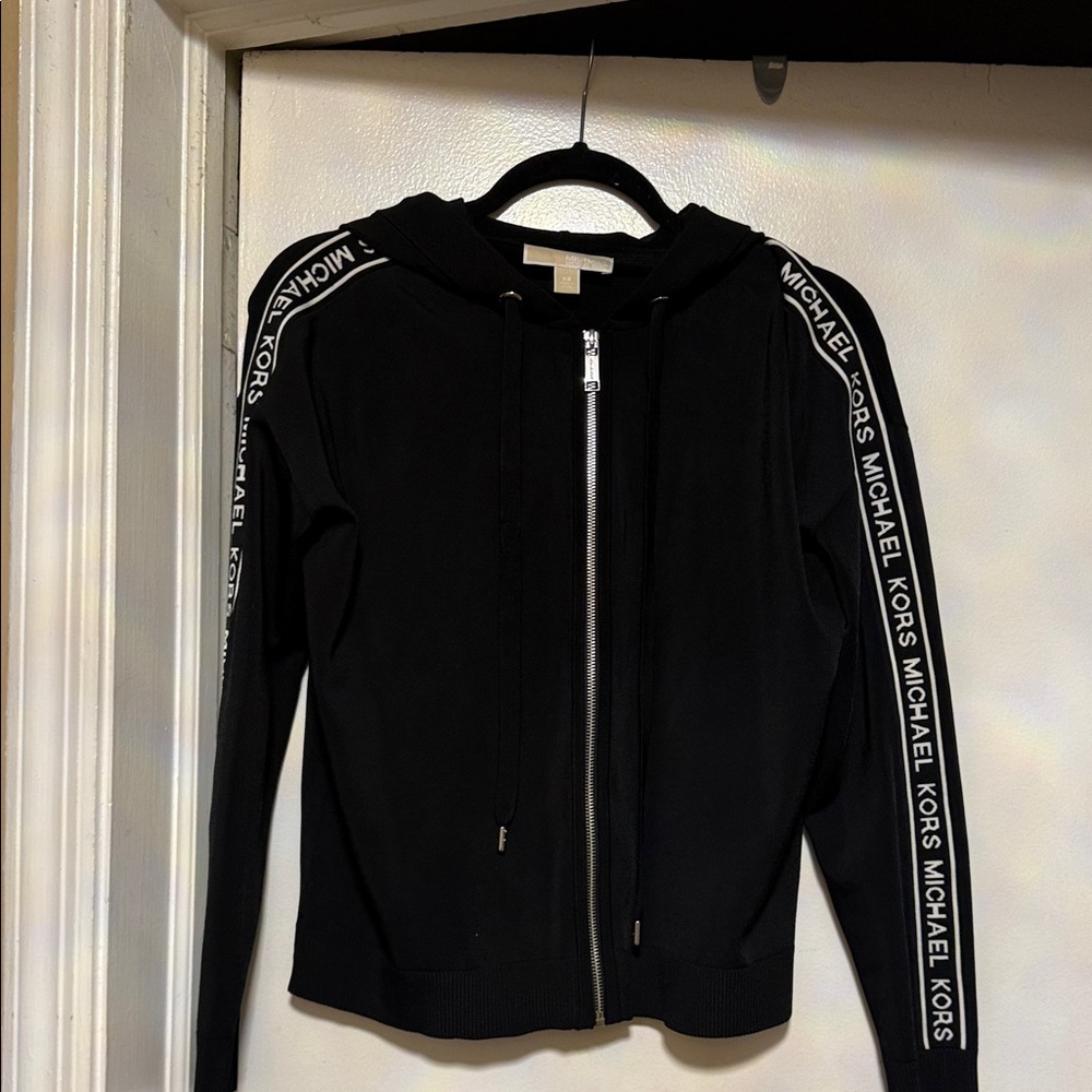 Michael Kors knit Black Zip-Up Hoodie Jacket
